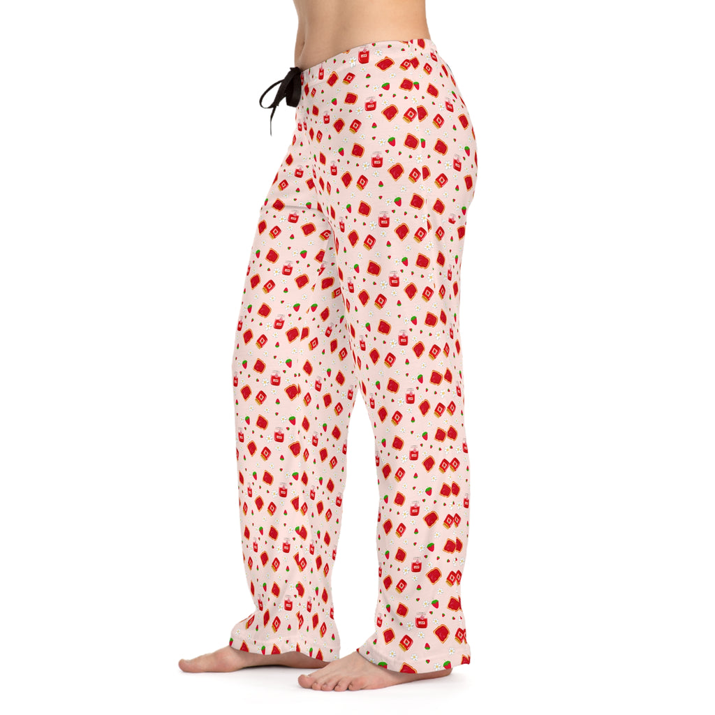 Cozy Women's Pajama Pants, Fun Strawberry Jam Lounge Wear for Movie Nights, Holiday Gift, Sleepwear for Her, Relaxation Essentials