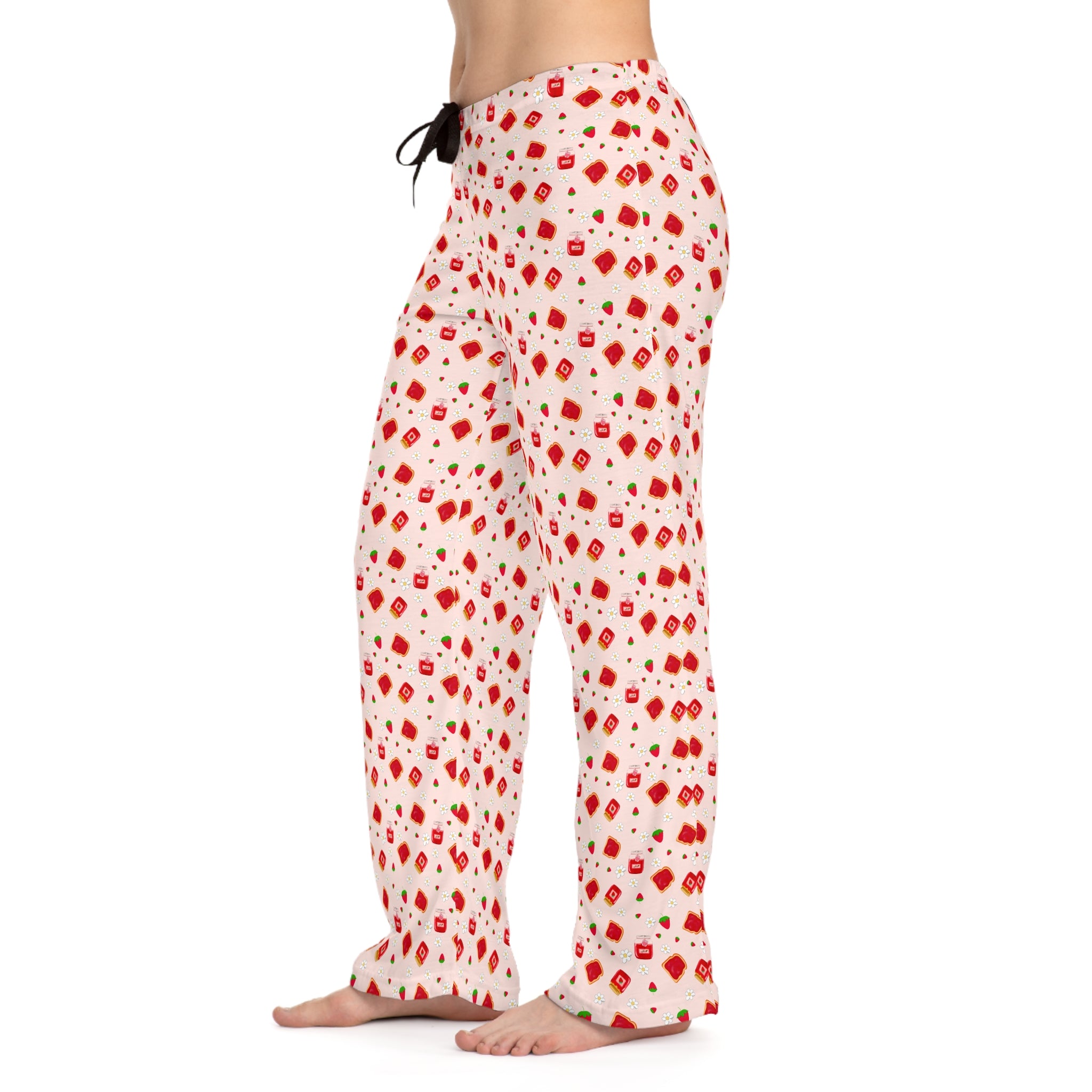 Cozy Women's Pajama Pants, Fun Strawberry Jam Lounge Wear for Movie Nights, Holiday Gift, Sleepwear for Her, Relaxation Essentials