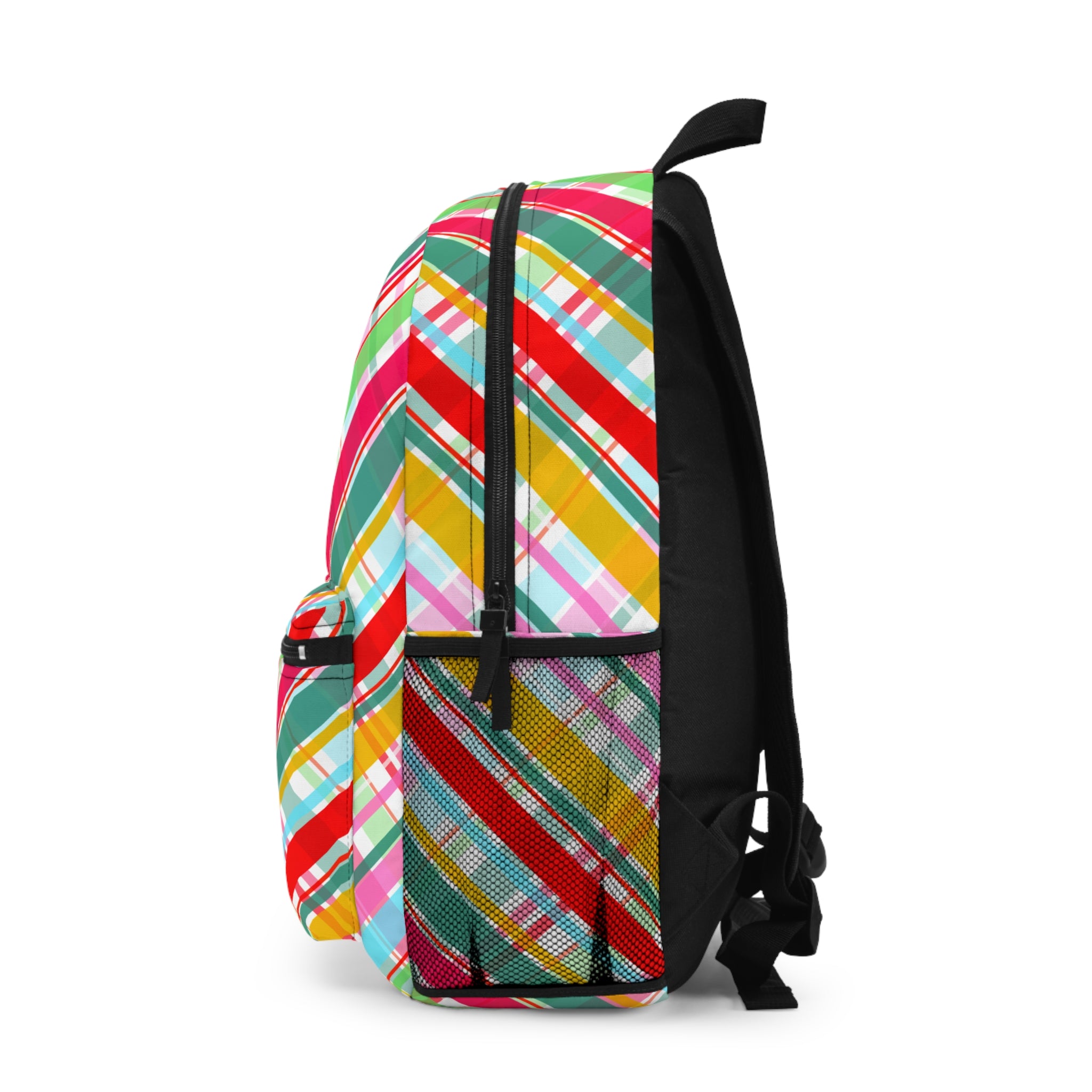 Vibrant Plaid Backpack for Students, Colorful School Bag, Trendy Travel Backpack, Perfect for Everyday Use, Gift for Kids & Teens