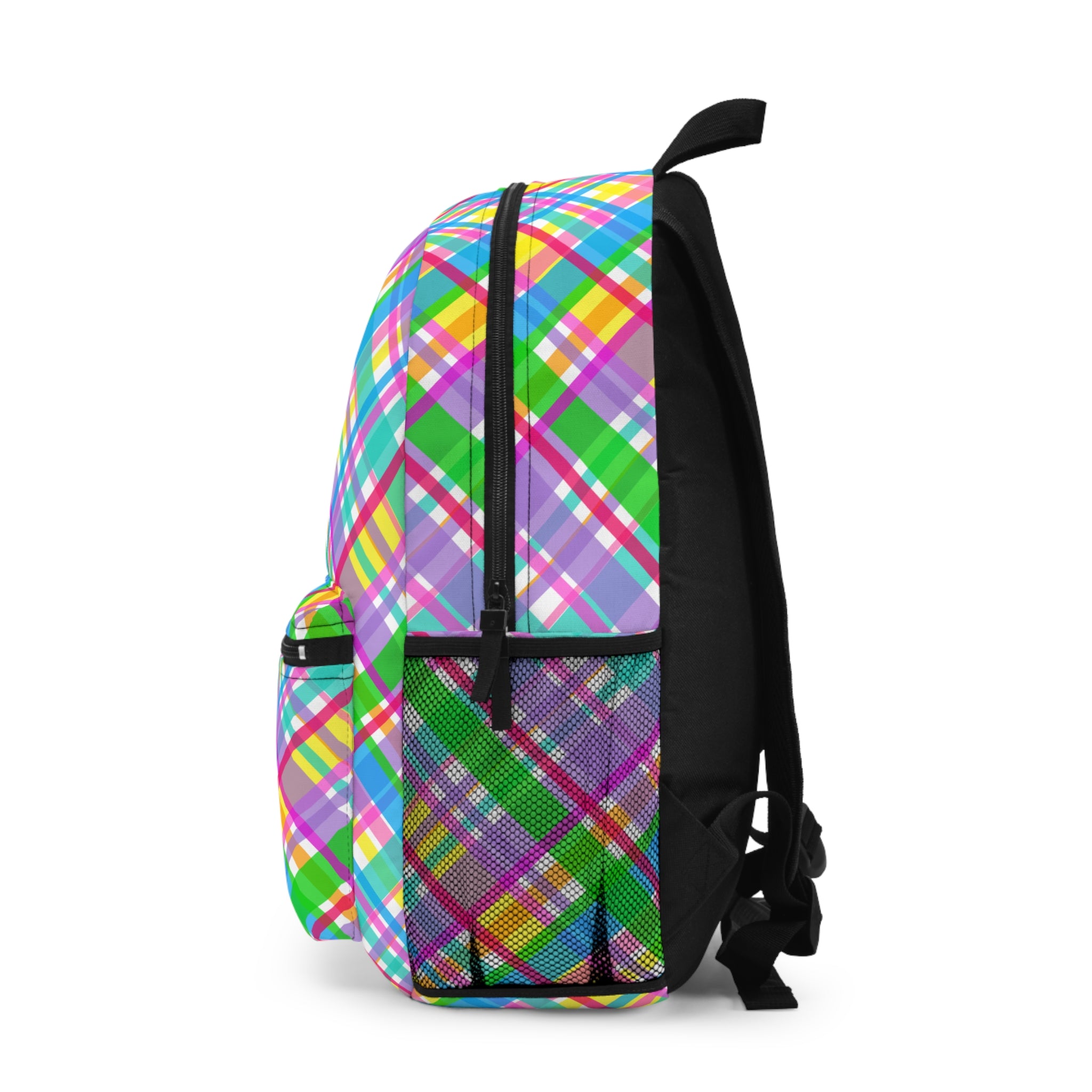 Vibrant Plaid Backpack | Colorful School Bag | Trendy Travel Pack | Fun Back-to-School Accessory | Ideal for Kids & Teens, Perfect Gift