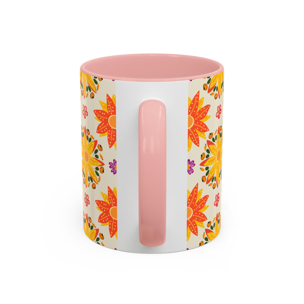 Vibrant Floral Accent Coffee Mug - Perfect for Home, Office, Gifts, Decorative Kitchenware, Unique Drinkware