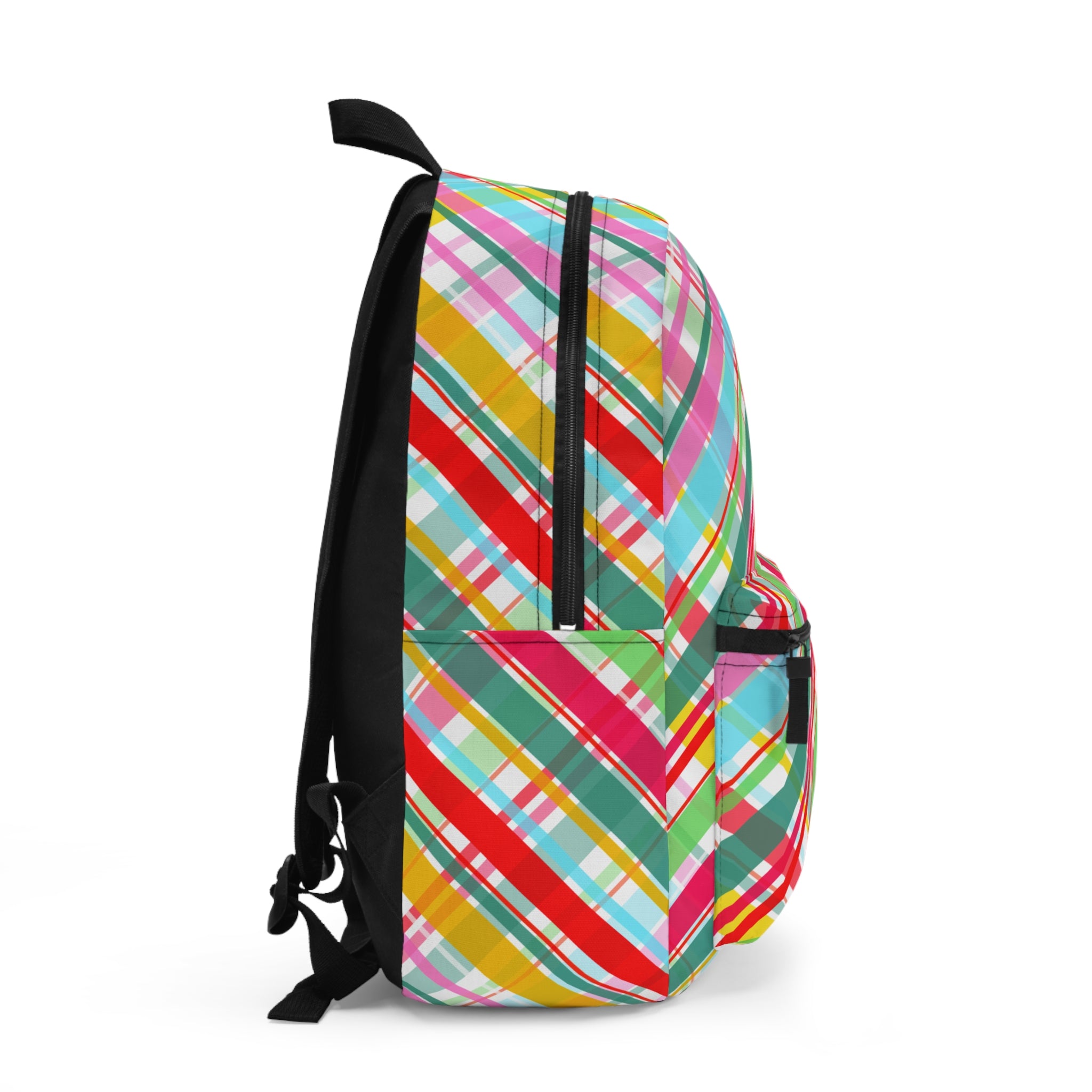 Vibrant Plaid Backpack for Students, Colorful School Bag, Trendy Travel Backpack, Perfect for Everyday Use, Gift for Kids & Teens