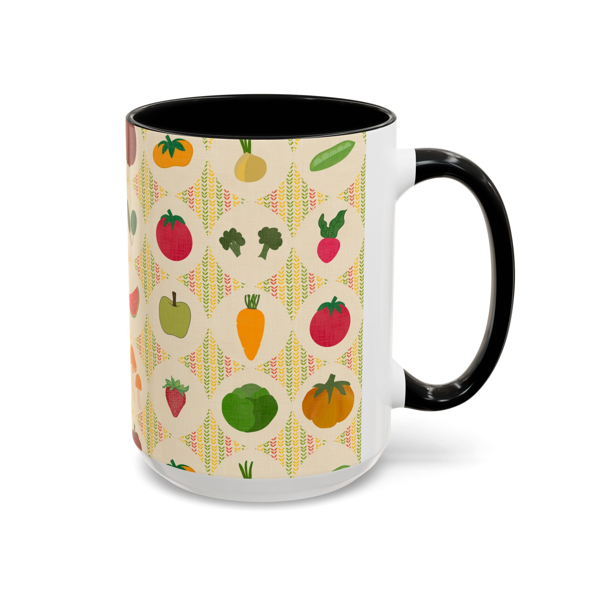 Colorful Vegetable Accent Coffee Mug - Perfect for Garden Lovers and Tea Enthusiasts, Gift for Home, Kitchen Decor, Eco-Friendly