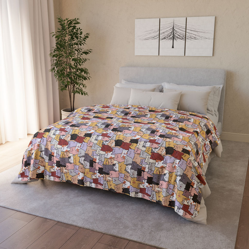 Cozy Fleece Sherpa Blanket with Fun Cat Pattern - Perfect for Snuggling, Gifts, Home Decor, Movie Nights, and Cozy Evenings