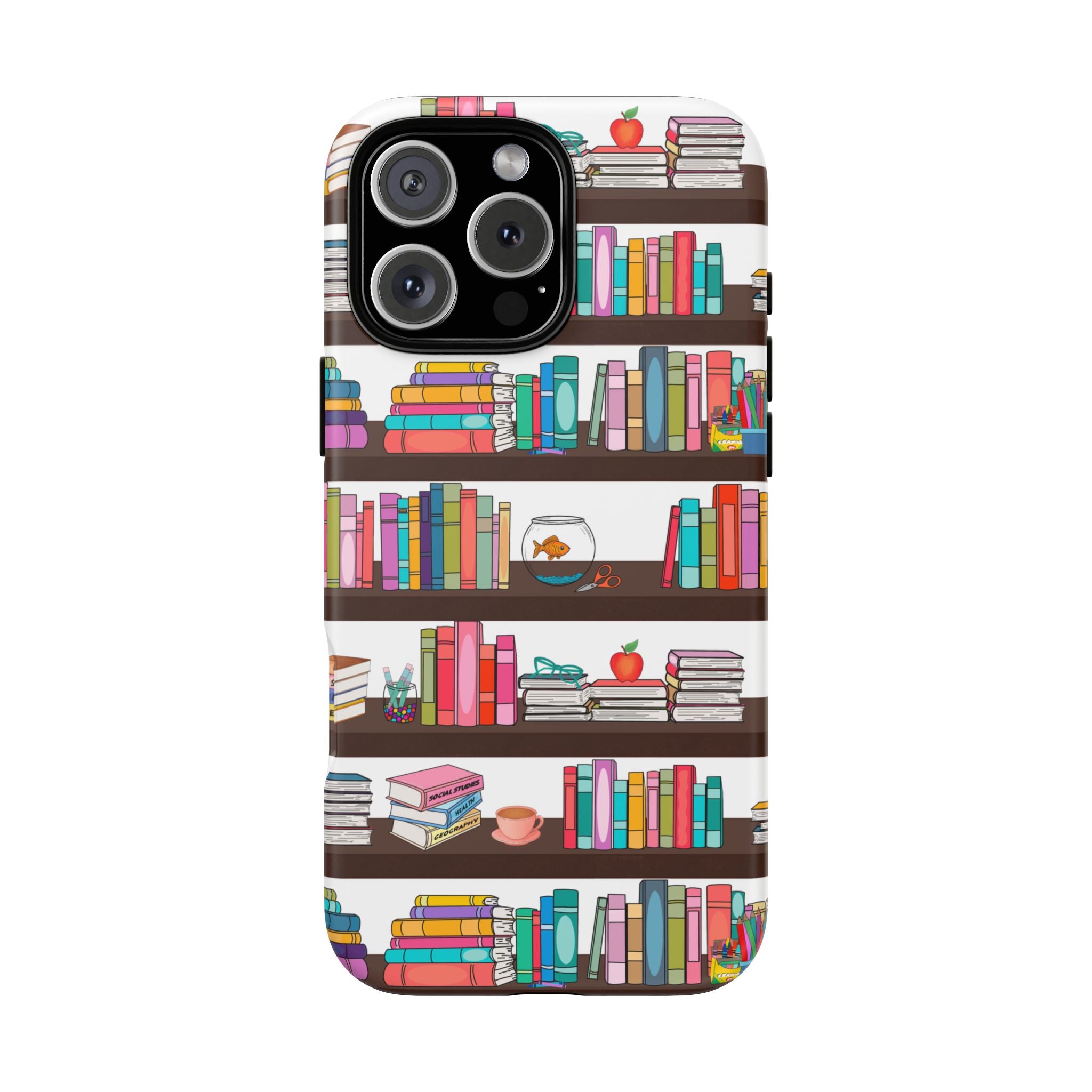 Colorful Book Shelf Tough Case, Phone Case, Gift for Book Lovers, Literary Decor, Bookish Accessories, Unique Phone Cover