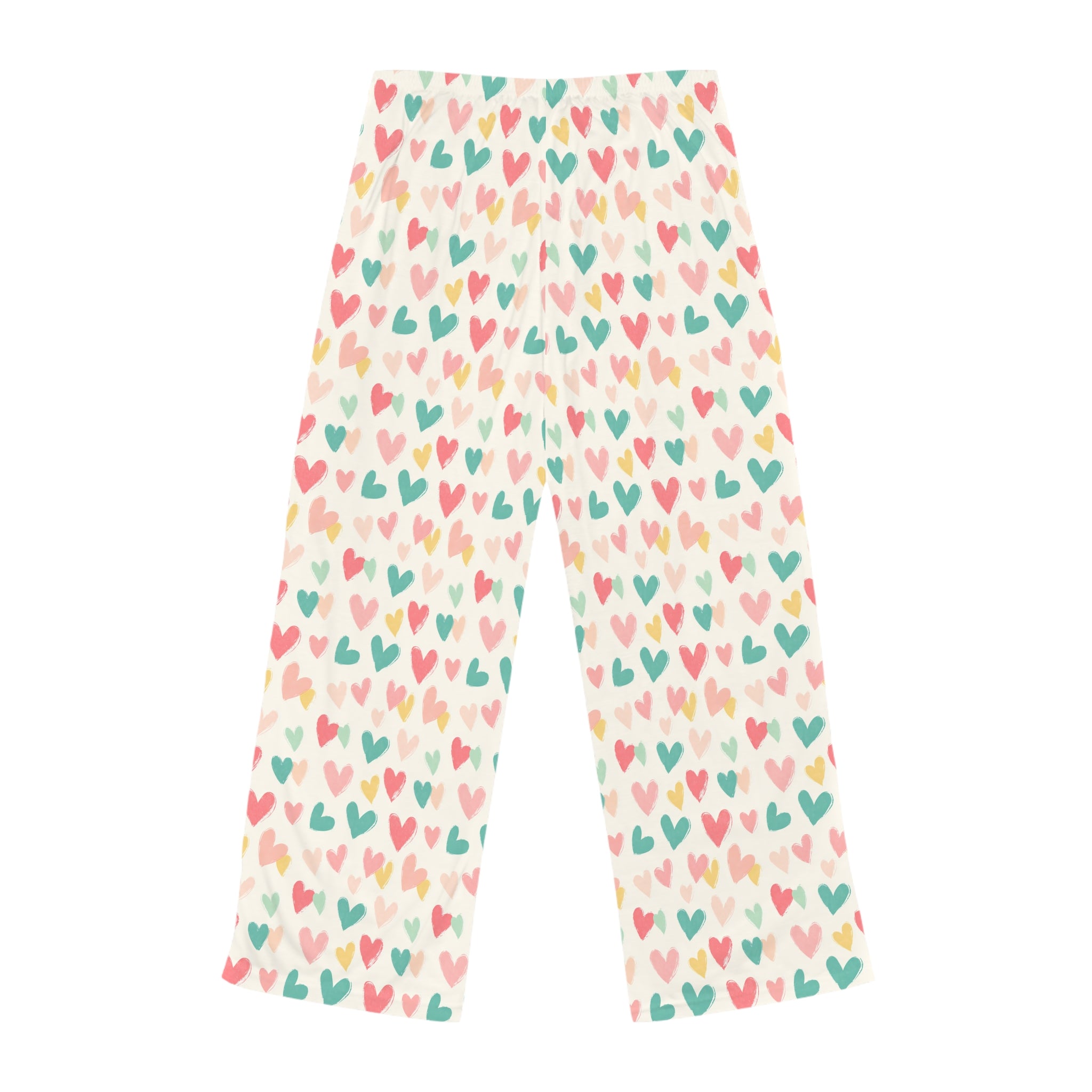 Heart Pattern Women's Pajama Pants, Cute Loungewear, Cozy Sleepwear, Perfect for Valentine's Day, Relaxation, Gift for Her