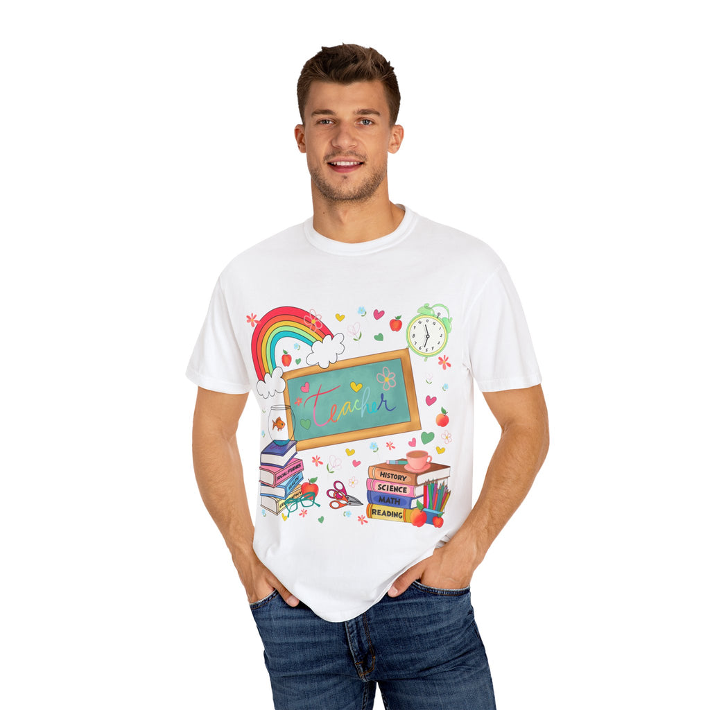 Teacher Appreciation T-Shirt, Classroom Gift, Teacher's Day Apparel, Cute Teacher Shirt, Educational Graphic Tee, Rainbow Design