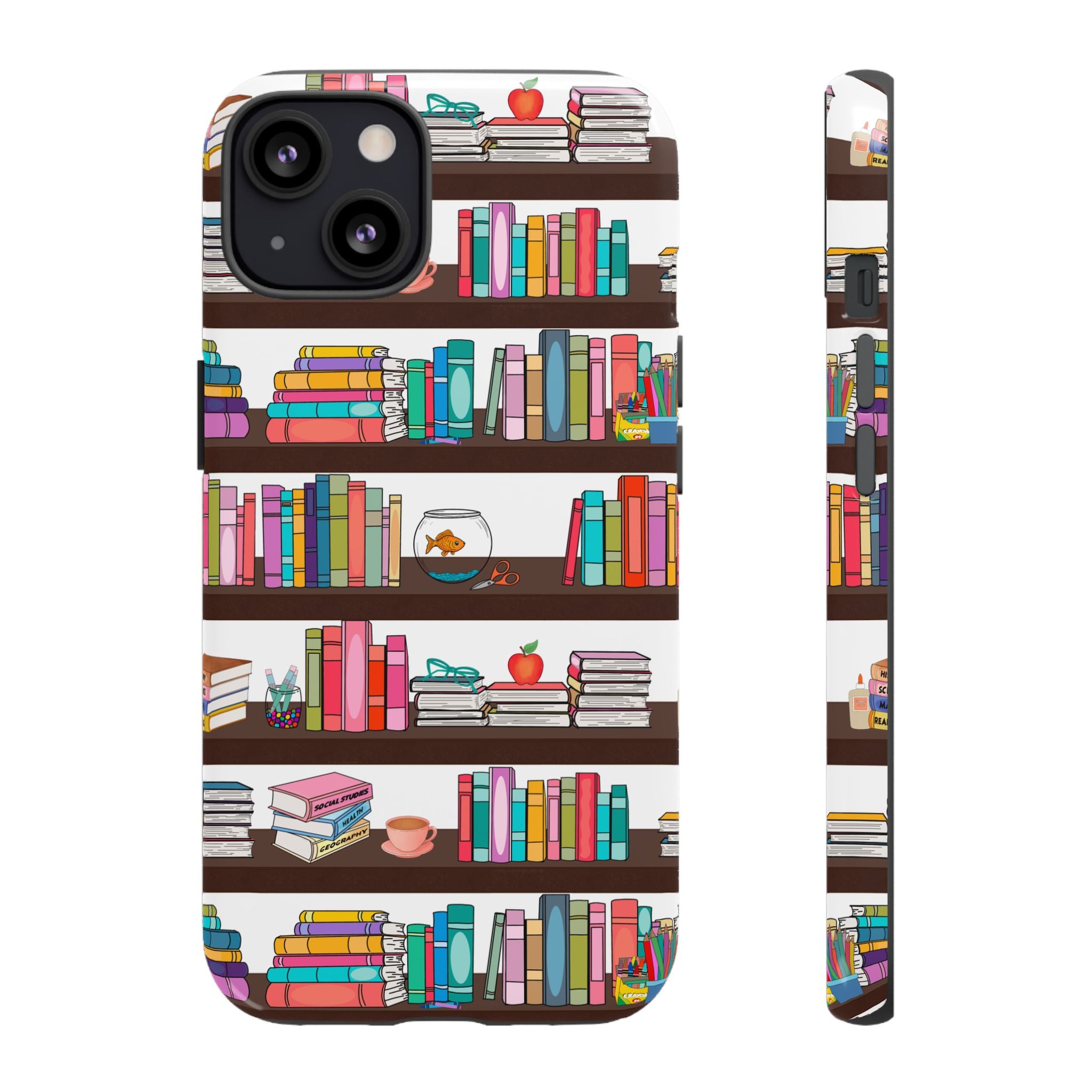 Colorful Book Shelf Tough Case, Phone Case, Gift for Book Lovers, Literary Decor, Bookish Accessories, Unique Phone Cover