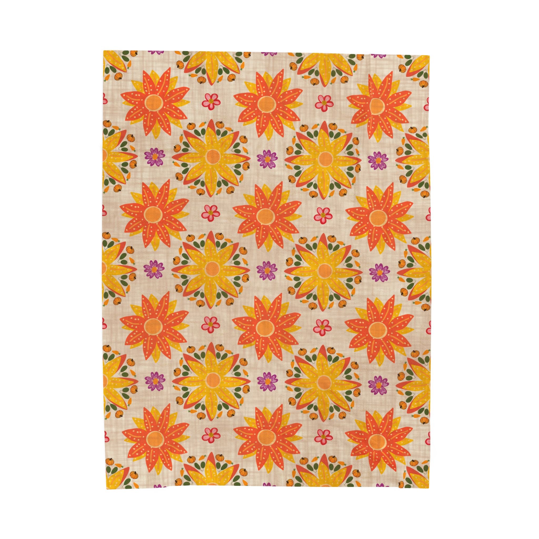Vibrant Floral Velveteen Plush Blanket, Cozy Throw, Home Decor, Gift for Her, Spring Decor, Soft Blanket for All Occasions