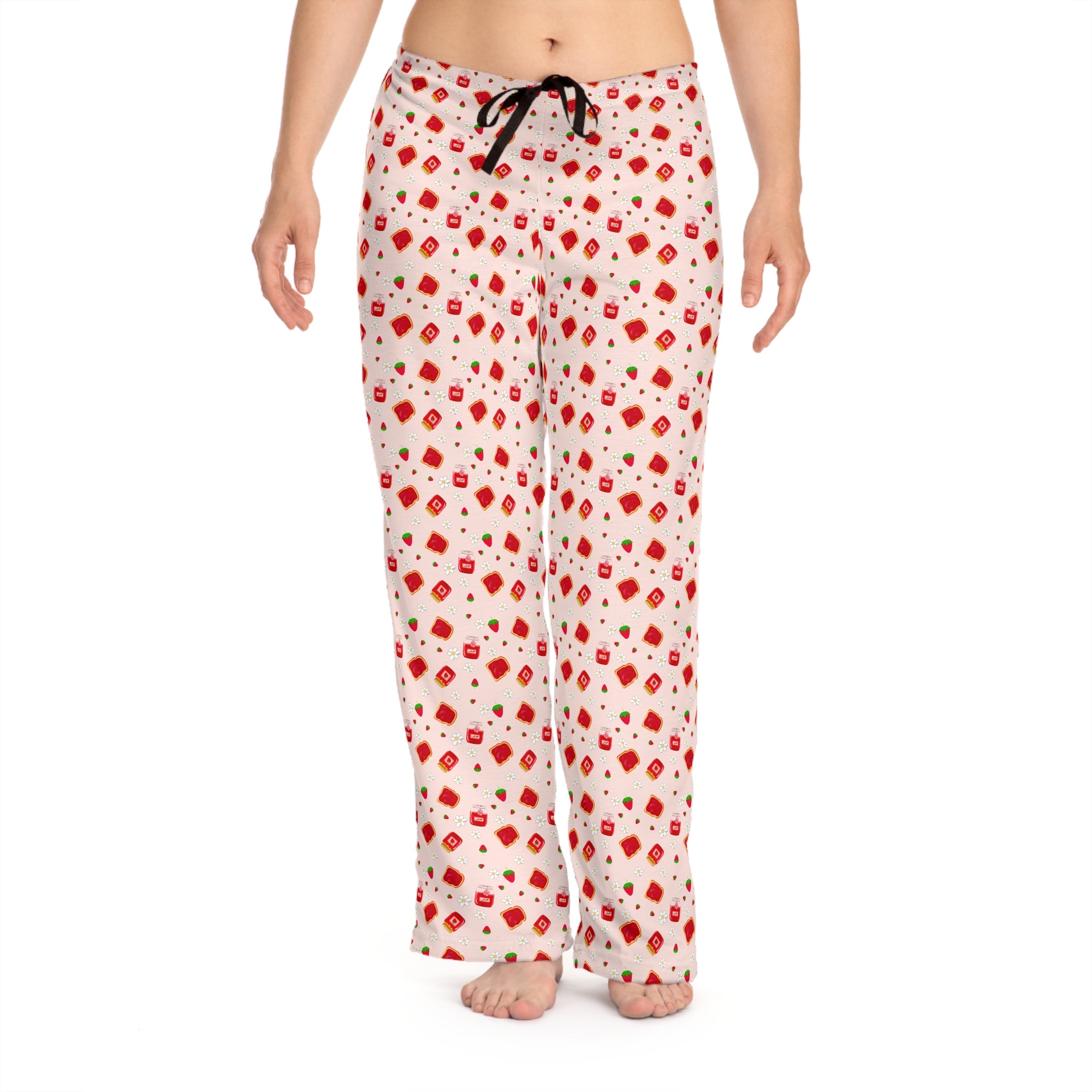 Cozy Women's Pajama Pants, Fun Strawberry Jam Lounge Wear for Movie Nights, Holiday Gift, Sleepwear for Her, Relaxation Essentials