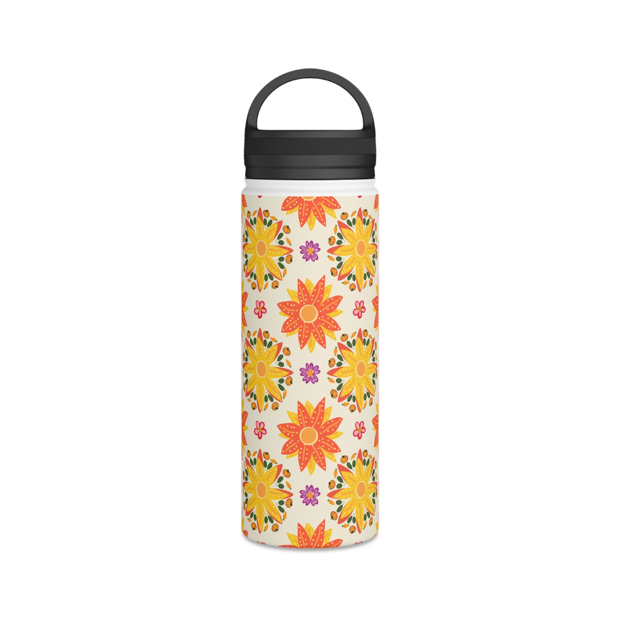 Floral Stainless Steel Water Bottle, Motivational Hydration, Eco-Friendly Gift for Fitness, Travel, Yoga, Summer, Outdoors