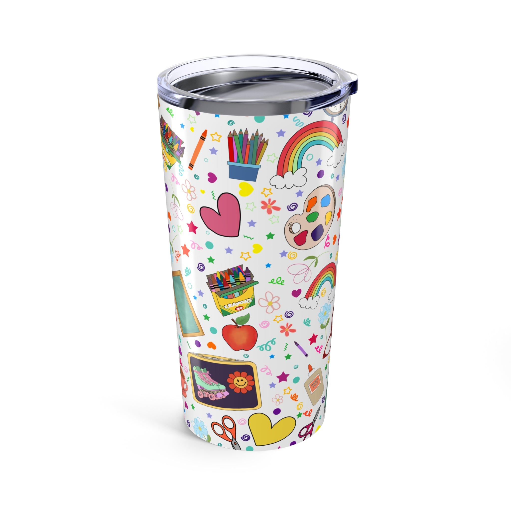 Colorful Teacher Tumbler, Cute Art Supplies Insulated Drinkware, Teacher Gift, Classroom Accessories, Back to School, Creative Vibes