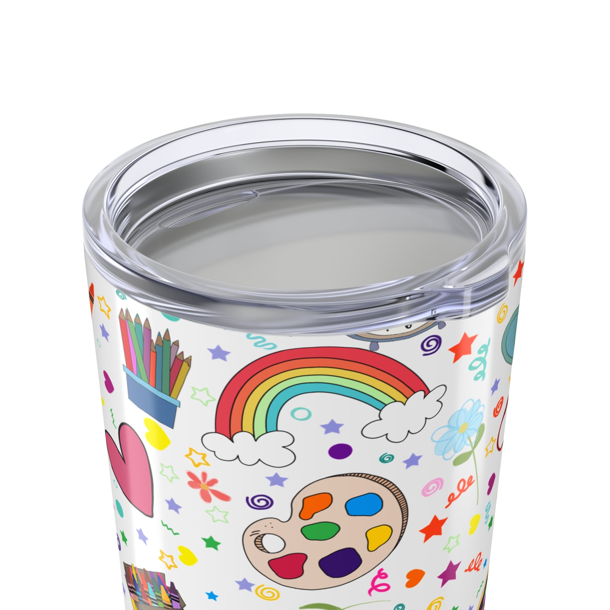 Colorful Teacher Tumbler, Cute Art Supplies Insulated Drinkware, Teacher Gift, Classroom Accessories, Back to School, Creative Vibes