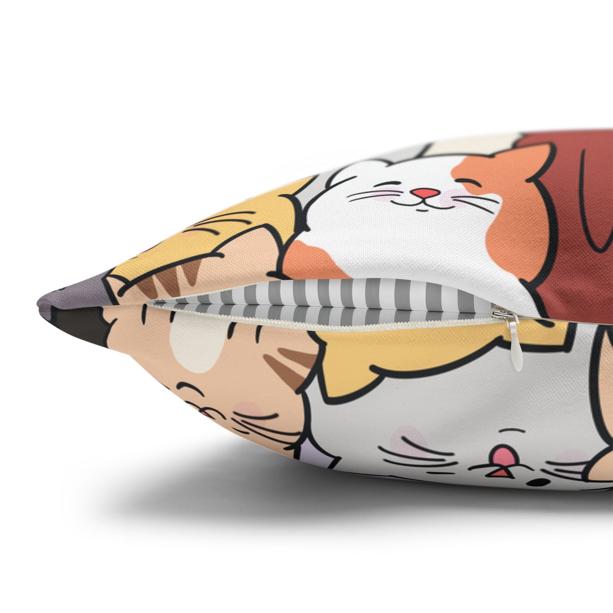 Whimsical Cat Pillowcase, Cozy Home Decor, Gift for Cat Lovers, Cute Pet-Themed Cushion Cover, Cat Lovers' Gift, Fun Cat Design