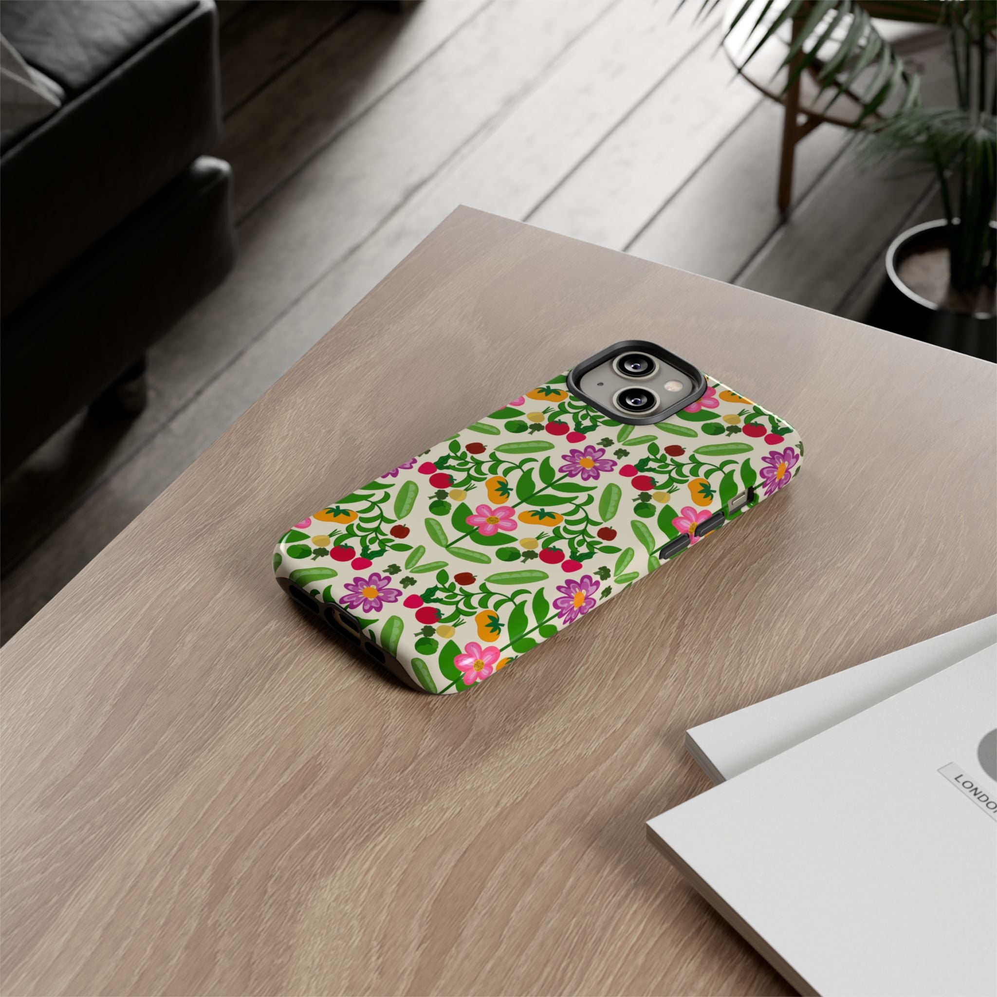 Floral iPhone Case, Cute Phone Cover, Tough Phone Case for Women, Colorful Protective Case, Trendy Floral Design