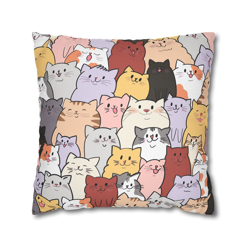 Whimsical Cat Pillowcase, Cozy Home Decor, Gift for Cat Lovers, Cute Pet-Themed Cushion Cover, Cat Lovers' Gift, Fun Cat Design