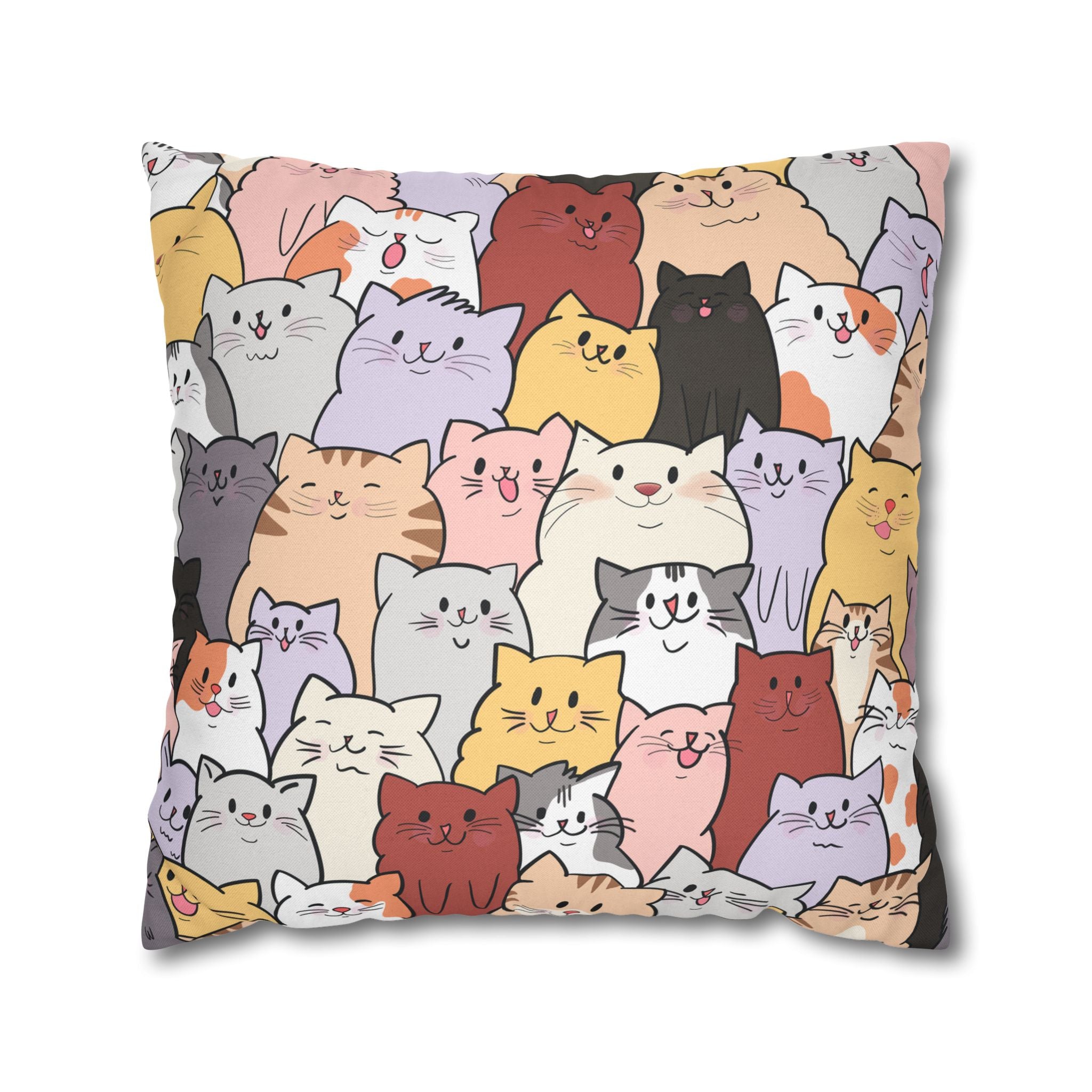 Whimsical Cat Pillowcase, Cozy Home Decor, Gift for Cat Lovers, Cute Pet-Themed Cushion Cover, Cat Lovers' Gift, Fun Cat Design