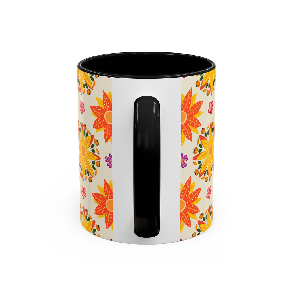 Vibrant Floral Accent Coffee Mug - Perfect for Home, Office, Gifts, Decorative Kitchenware, Unique Drinkware