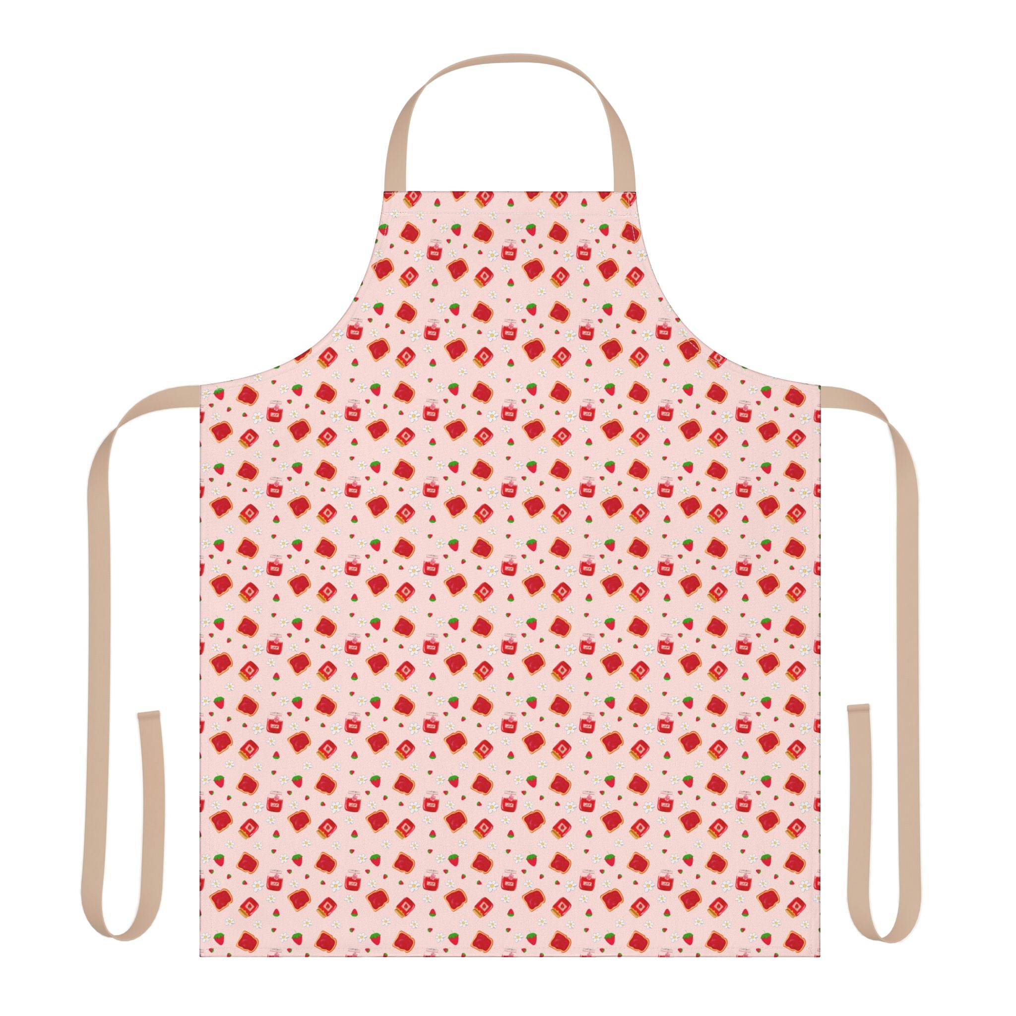 Charming Strawberry Jam Apron with 5-Color Straps, Cooking Gift, Kitchen Decor, Mother's Day Present, Baking Lover's Essential
