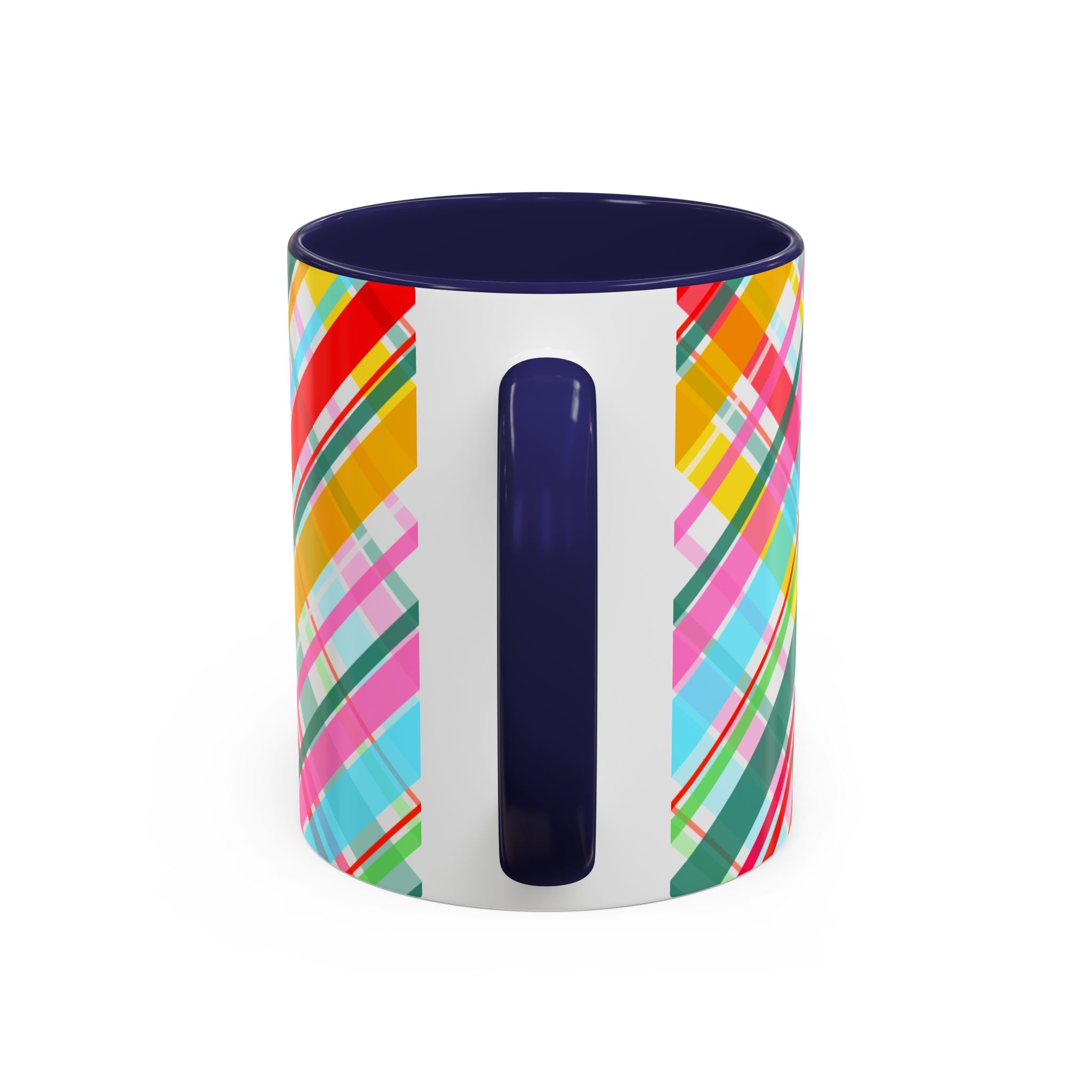 Colorful Plaid Accent Coffee Mug, Vibrant Drinkware for Home, Gift for Coffee Lovers, Colorful Kitchen Decor, Perfect for Any Occasion