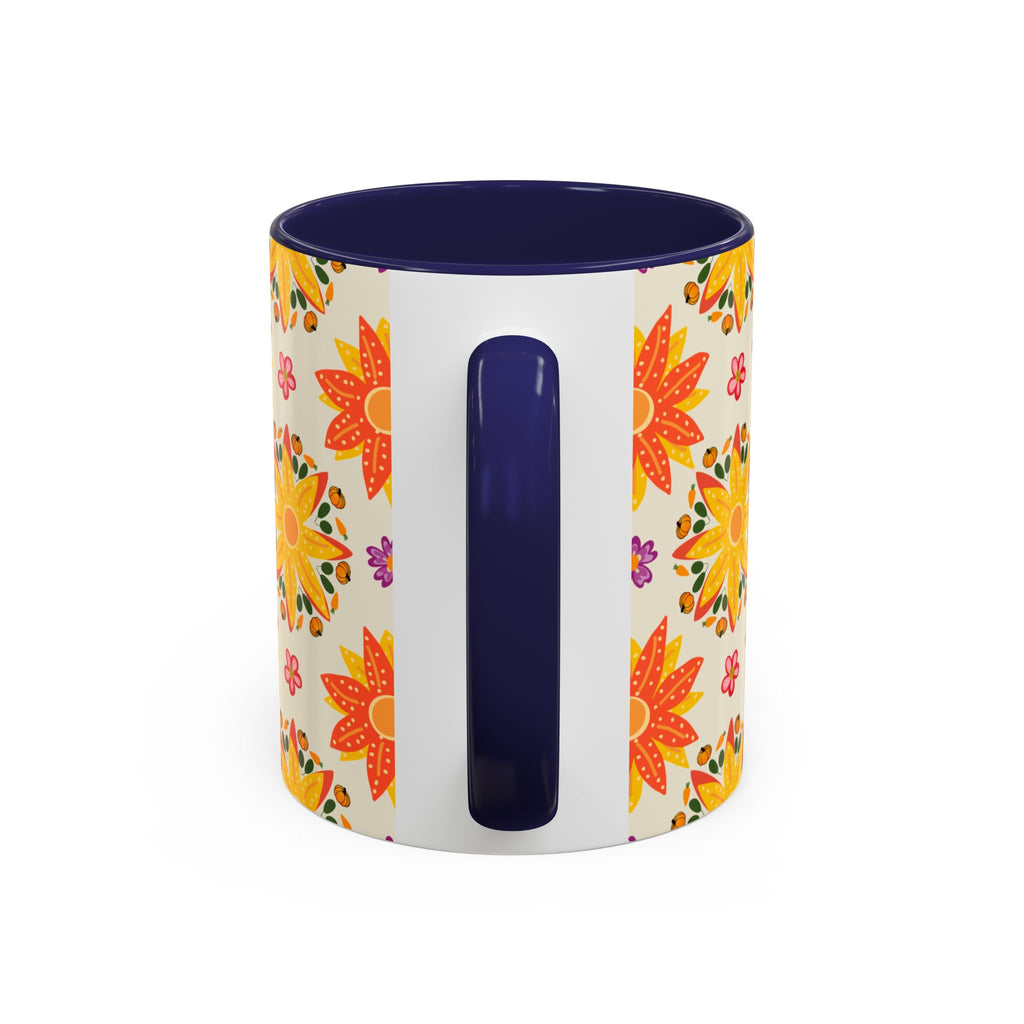 Vibrant Floral Accent Coffee Mug - Perfect for Home, Office, Gifts, Decorative Kitchenware, Unique Drinkware