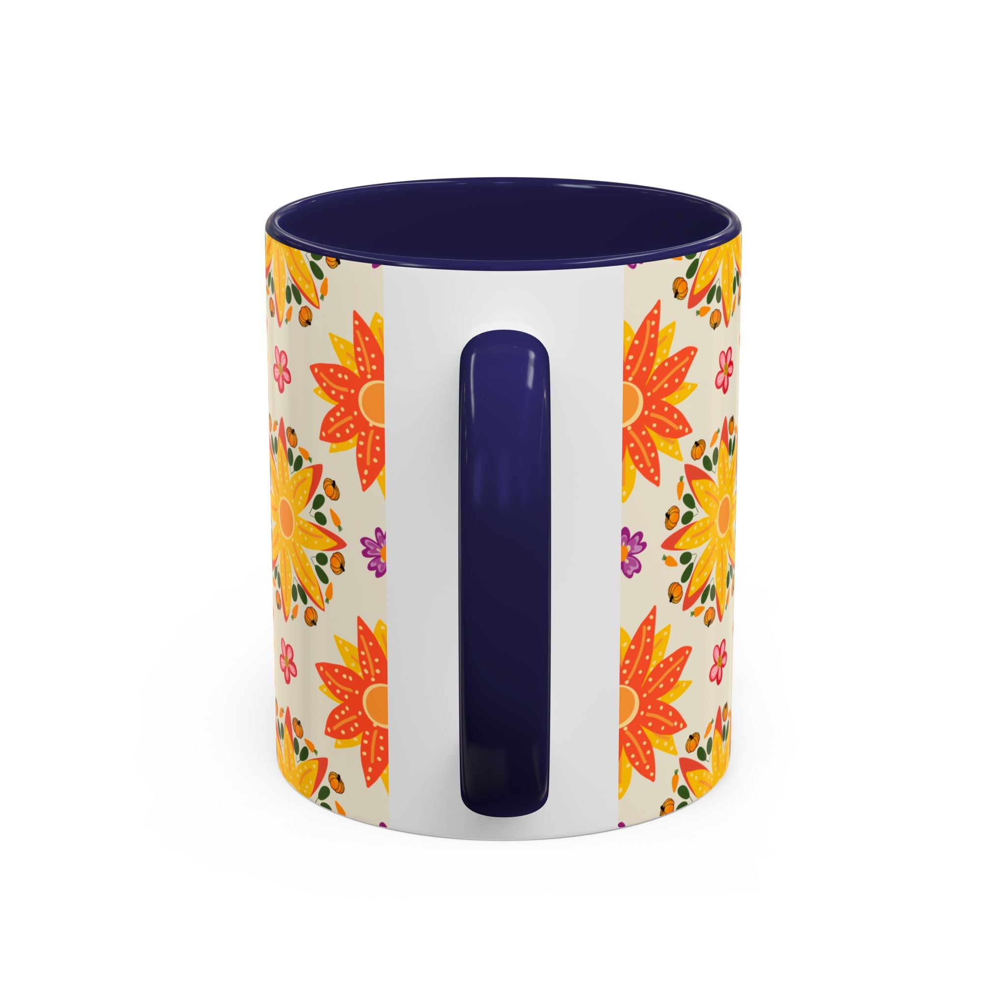 Vibrant Floral Accent Coffee Mug - Perfect for Home, Office, Gifts, Decorative Kitchenware, Unique Drinkware