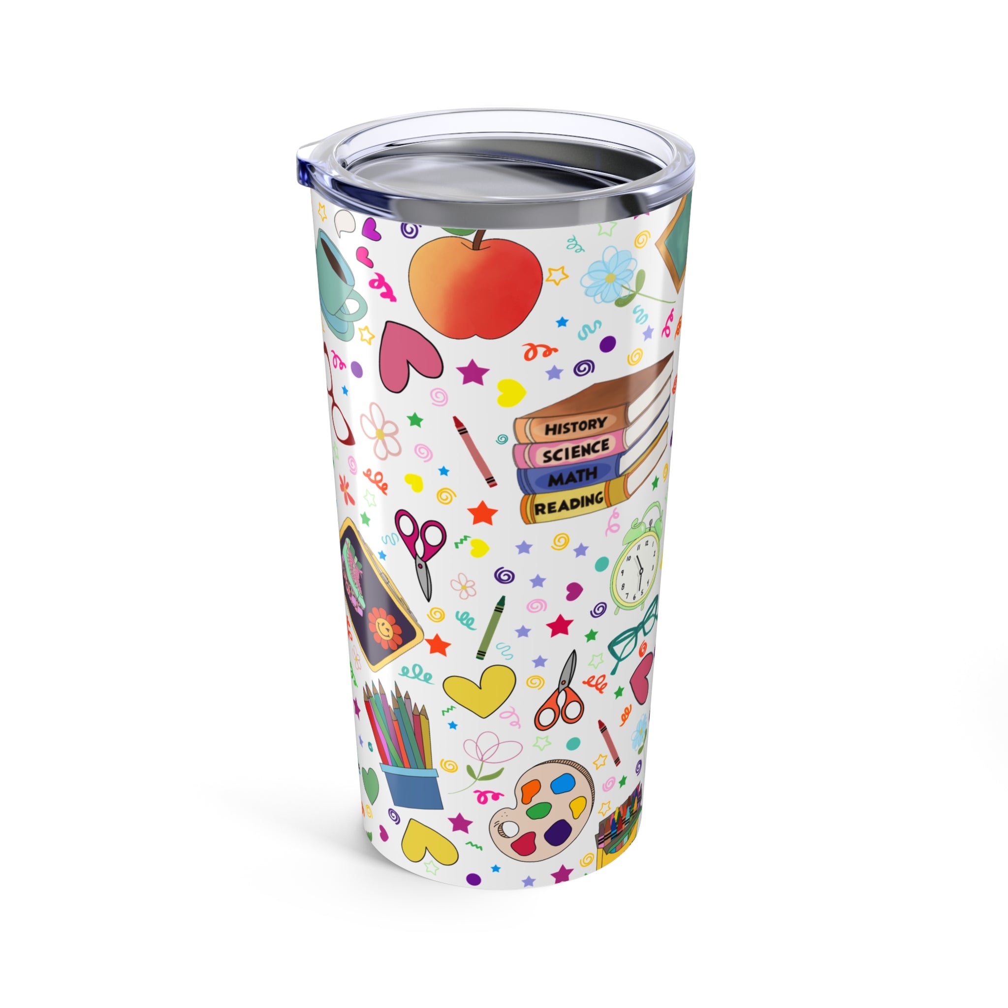 Colorful Teacher Tumbler, Cute Art Supplies Insulated Drinkware, Teacher Gift, Classroom Accessories, Back to School, Creative Vibes