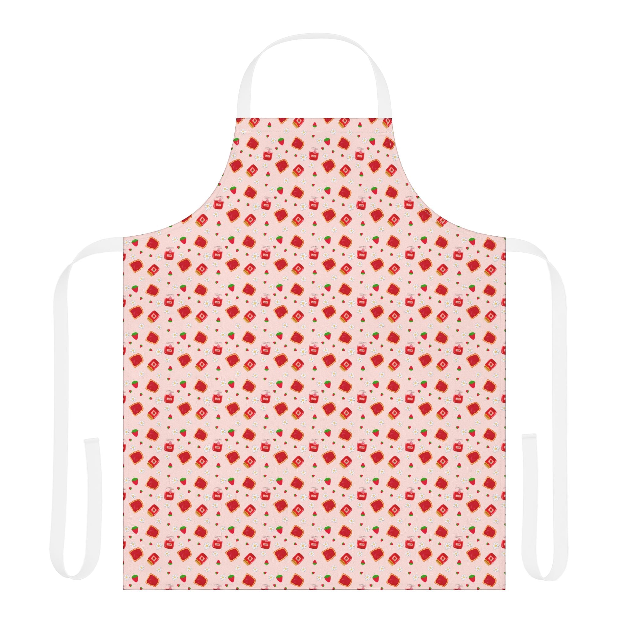 Charming Strawberry Jam Apron with 5-Color Straps, Cooking Gift, Kitchen Decor, Mother's Day Present, Baking Lover's Essential