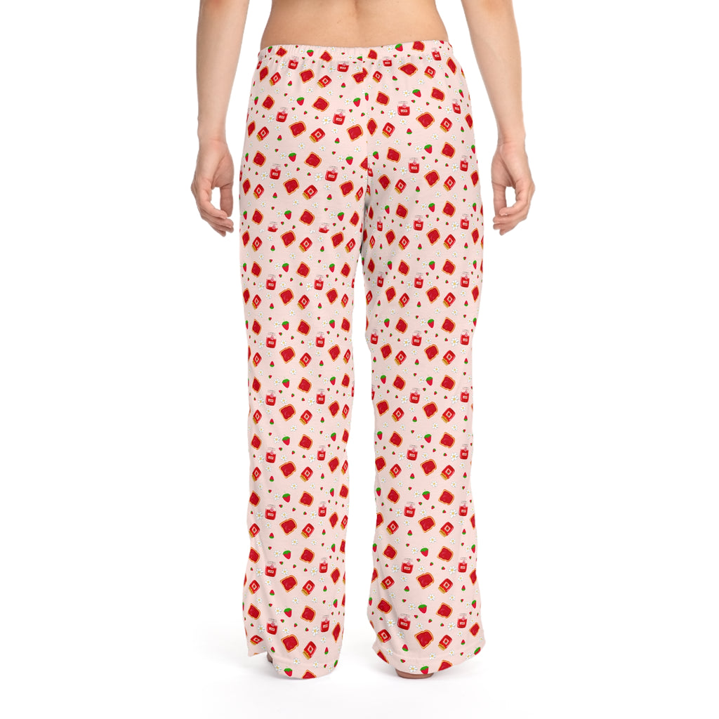 Cozy Women's Pajama Pants, Fun Strawberry Jam Lounge Wear for Movie Nights, Holiday Gift, Sleepwear for Her, Relaxation Essentials