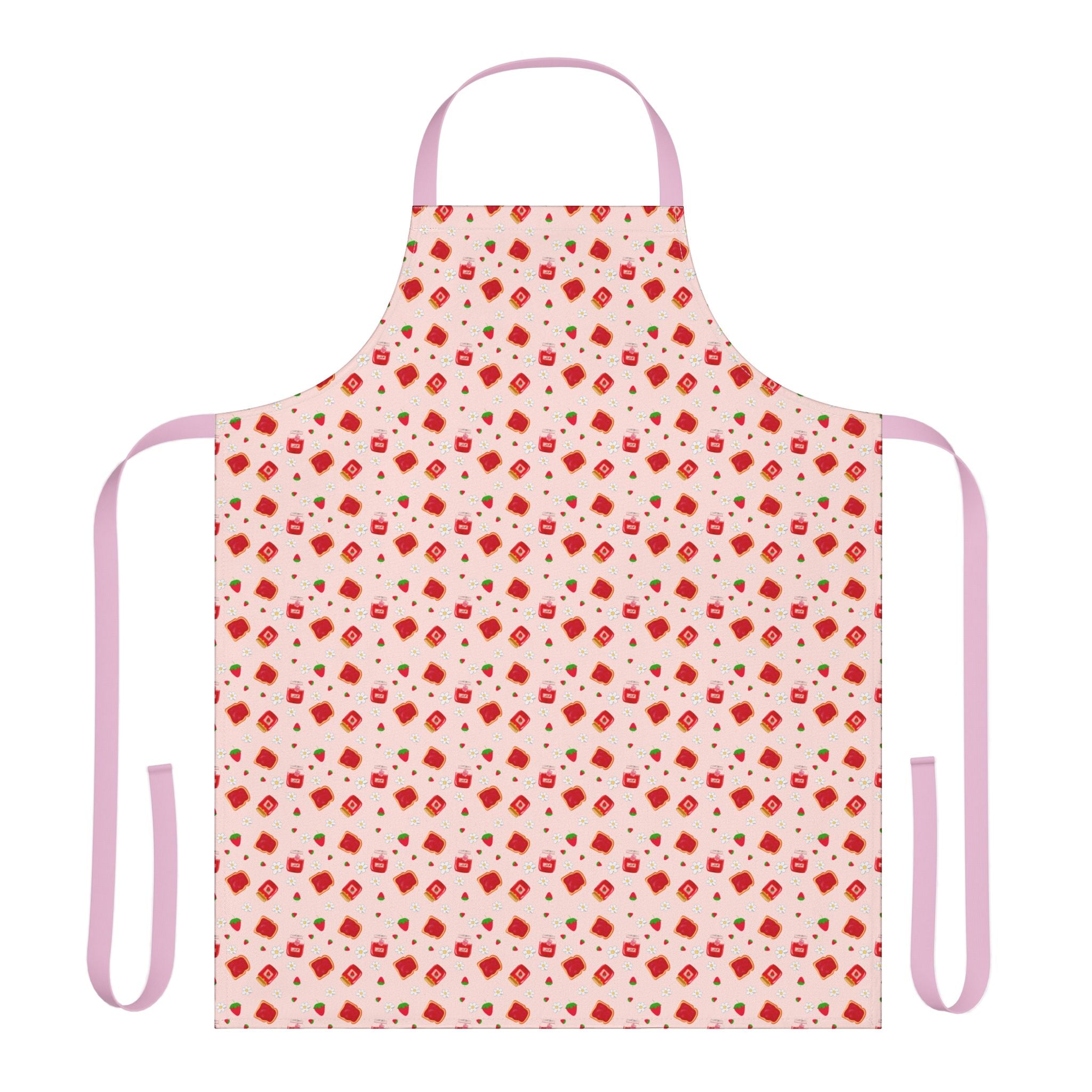 Charming Strawberry Jam Apron with 5-Color Straps, Cooking Gift, Kitchen Decor, Mother's Day Present, Baking Lover's Essential