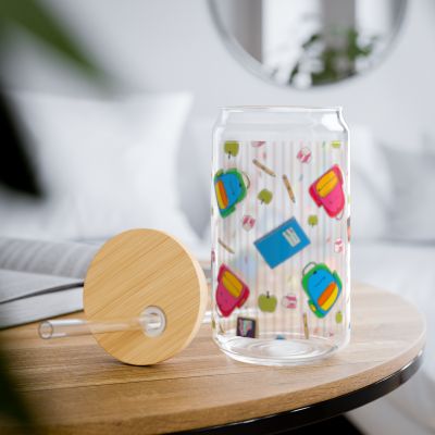 Colorful Sipper Glass, 16oz | Vibrant Straws | Perfect for Parties, Kids' Snacks, Juice, Beverages, Gifts