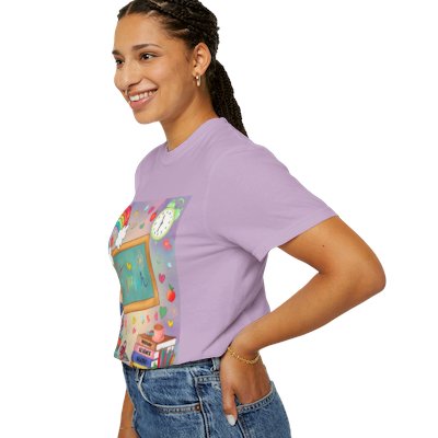Colorful Teacher T-Shirt, Garment-Dyed Tee for Educators, Gift for Teachers, Classroom Apparel, Back to School Shirt, Rainbow Design